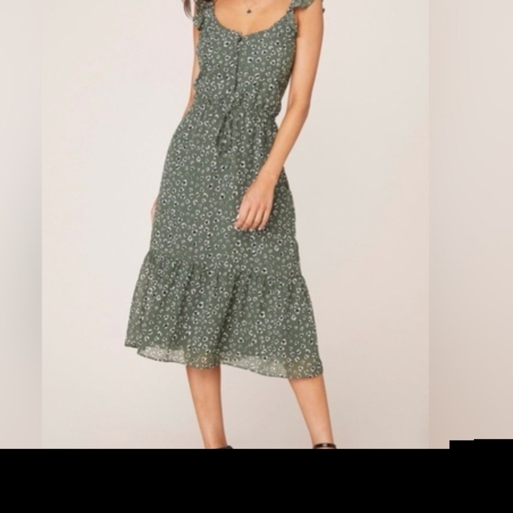 Floral Green Midi Dress